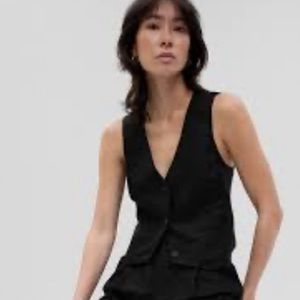 NWT! Gap black cotton linen vest - medium